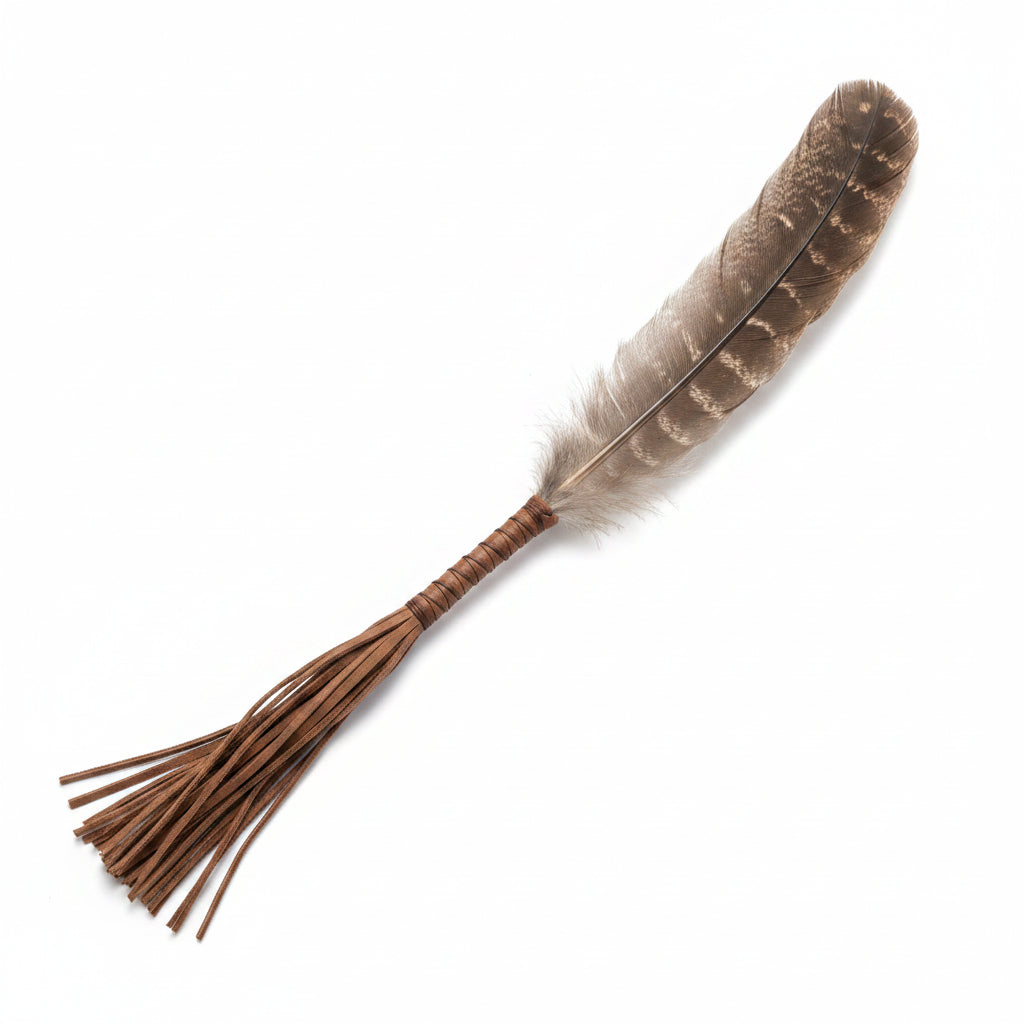 Leather Wrapped Smudging Turkey Feather