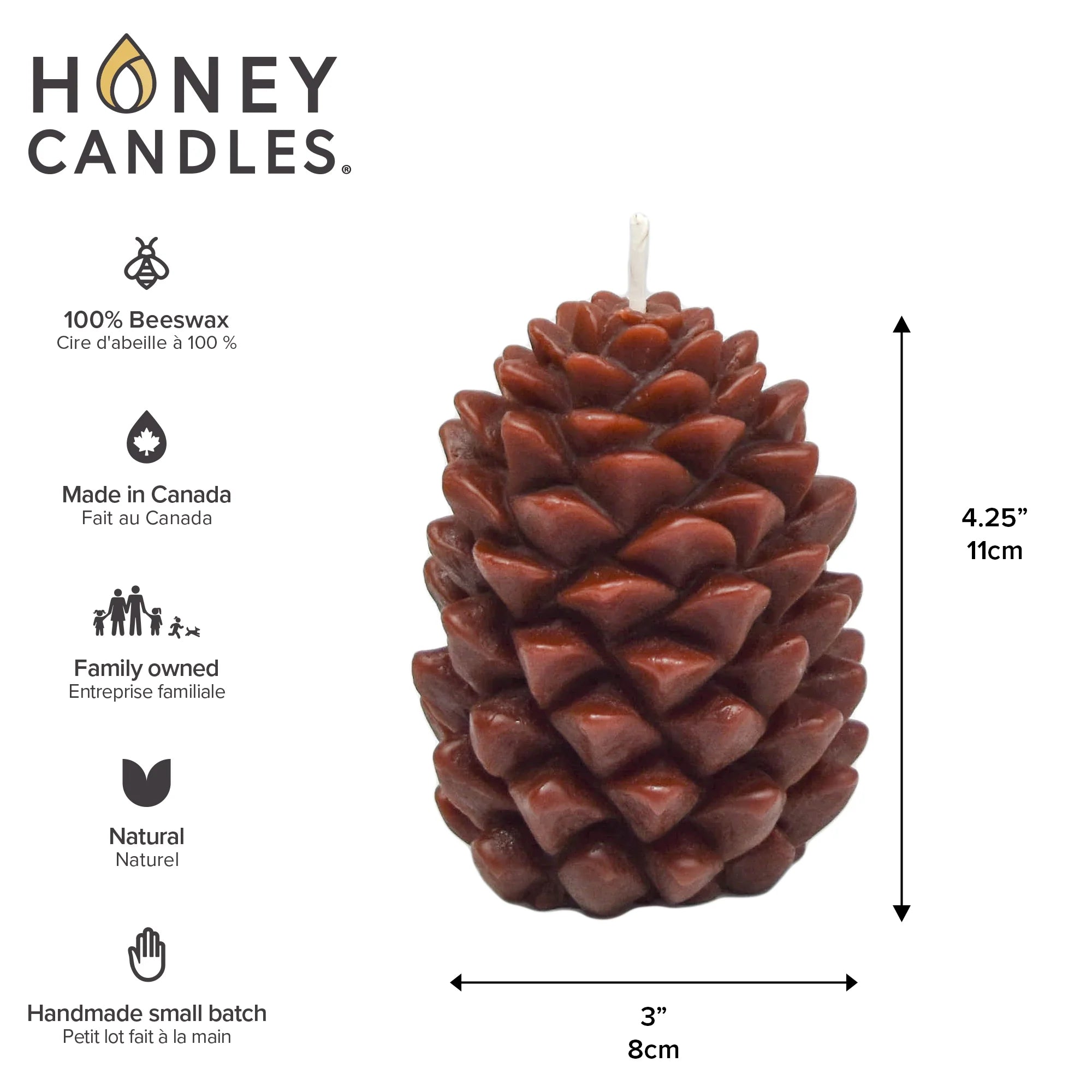 Ponderosa Pine Cone Beeswax Candle