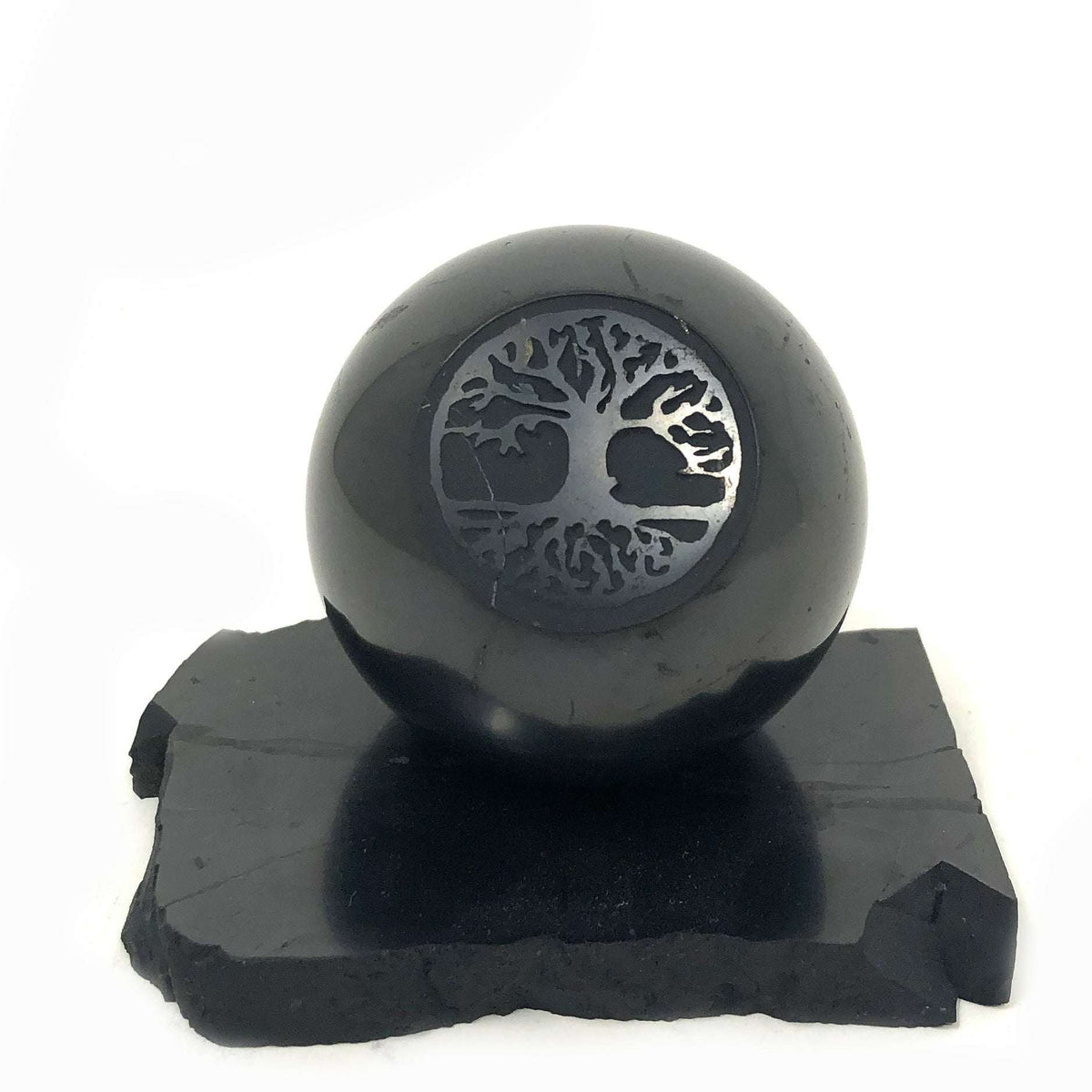 Shungite Engraved Sphere Polished - alter8.com