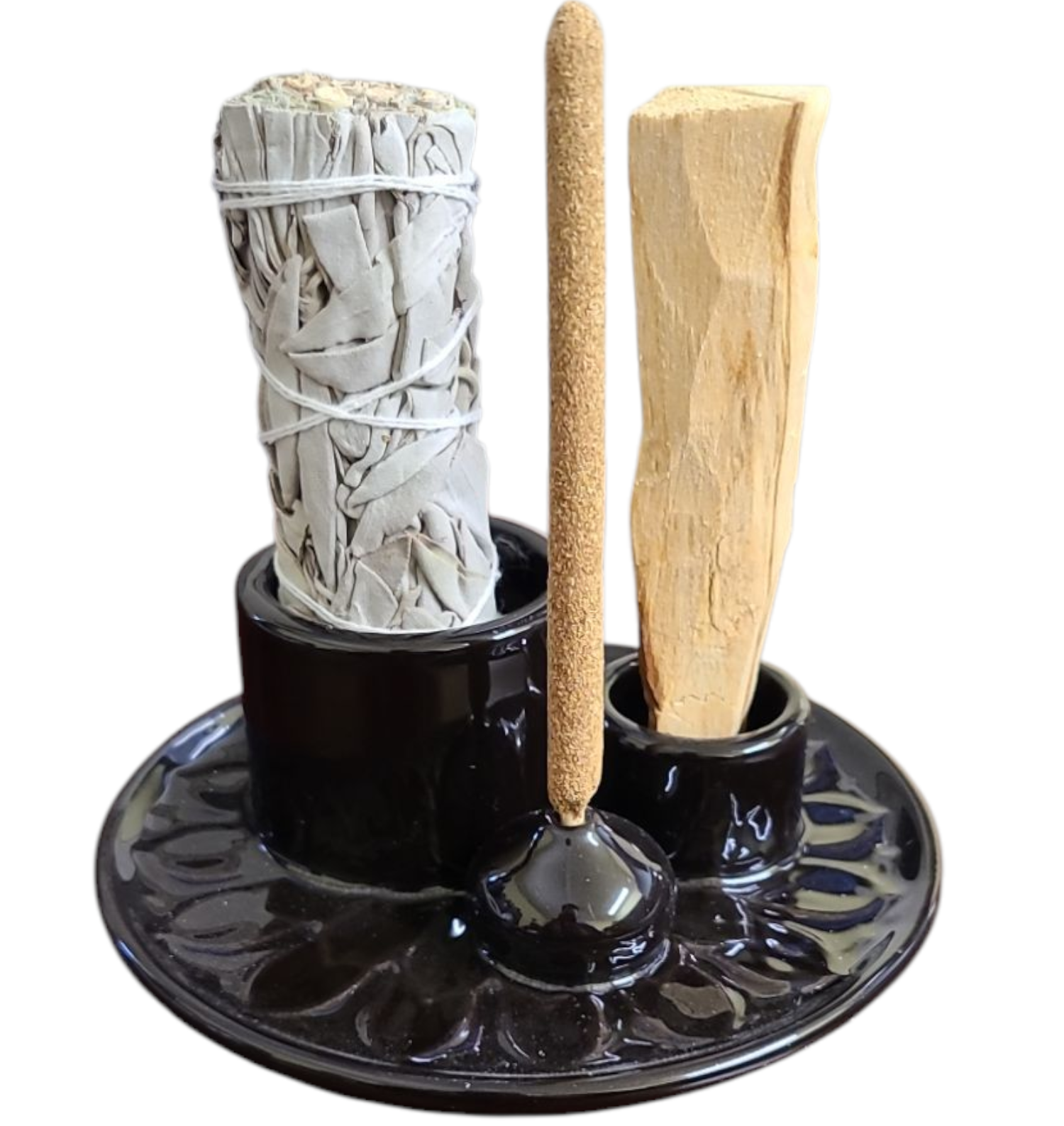 Ceramic Smudge Burner — Black