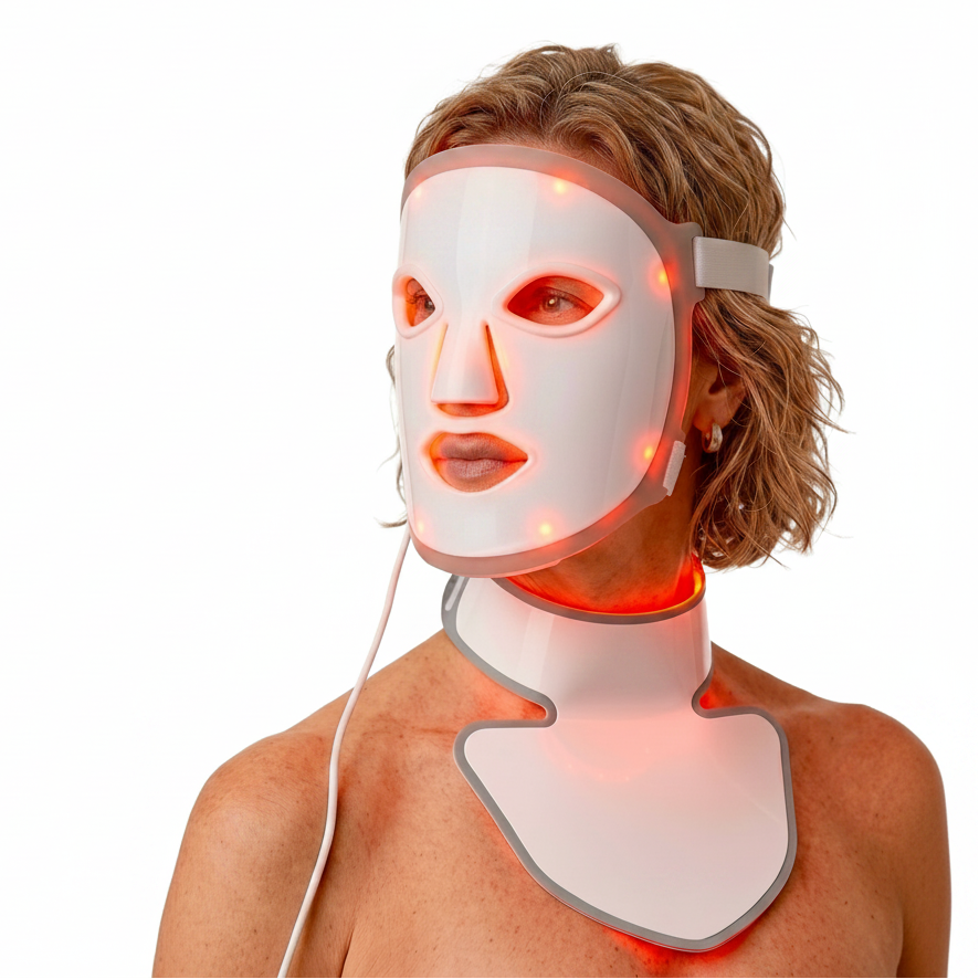 Kivo Elite Face + Neck + Chest: Blue, Yellow, Near-Infrared, and Red LED Light Therapy System