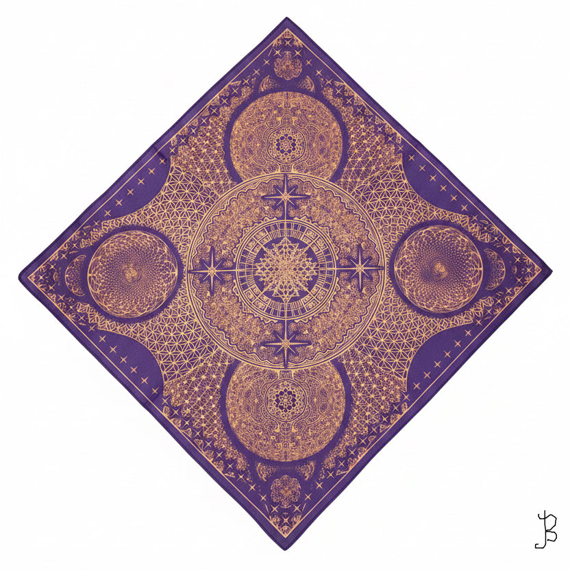 Shipibo Moon - Crystal Infused Bandana | Altar Cloth
