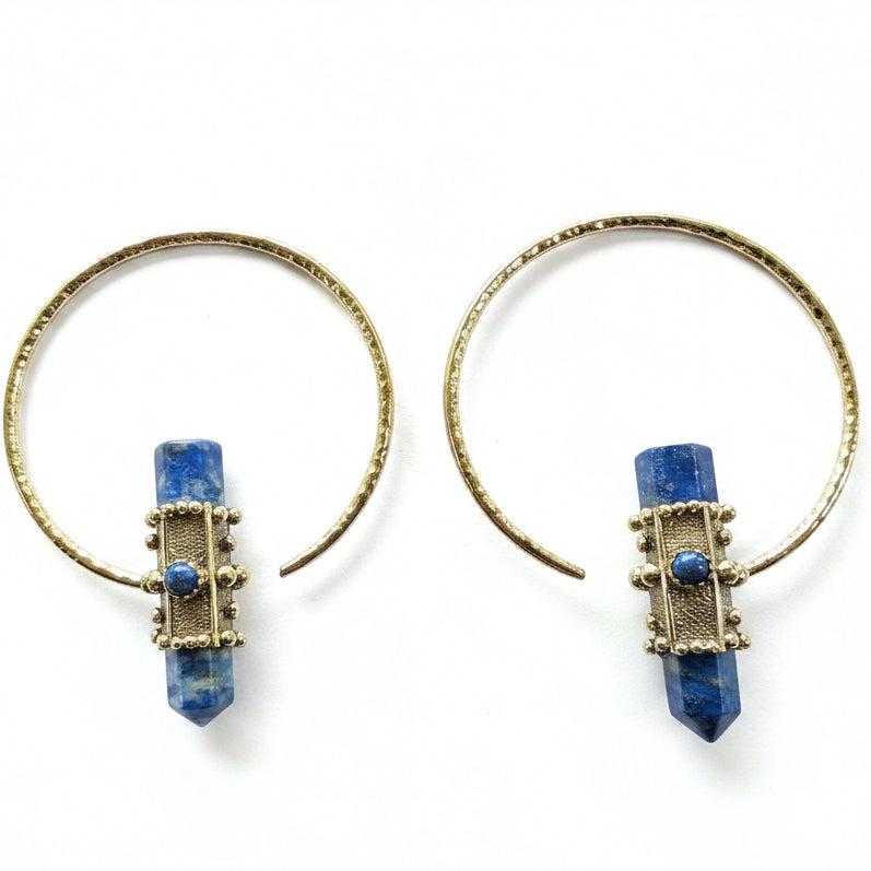 Royal Hook Earrings (Lapis Lazuli)