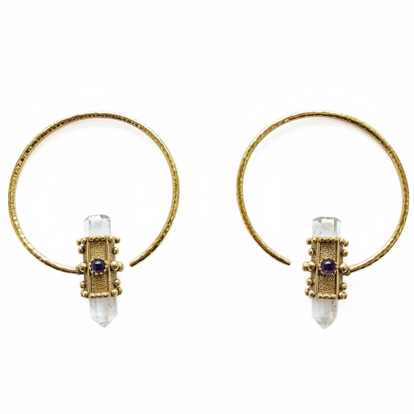 Royal Hook Earrings (Quartz)