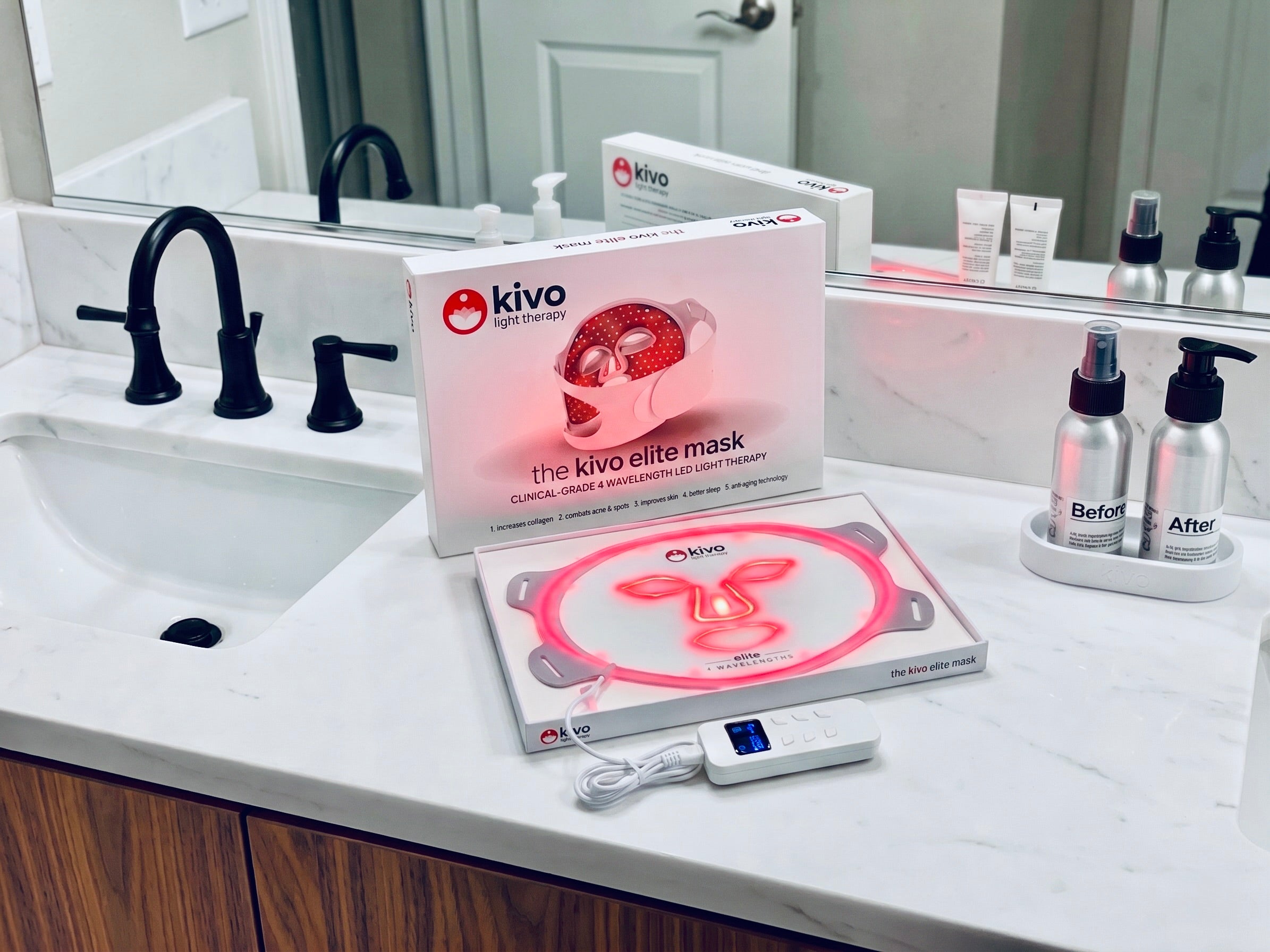 Kivo Elite Face: Blue, Yellow, Near-Infrared, and Red LED Light Therapy Mask