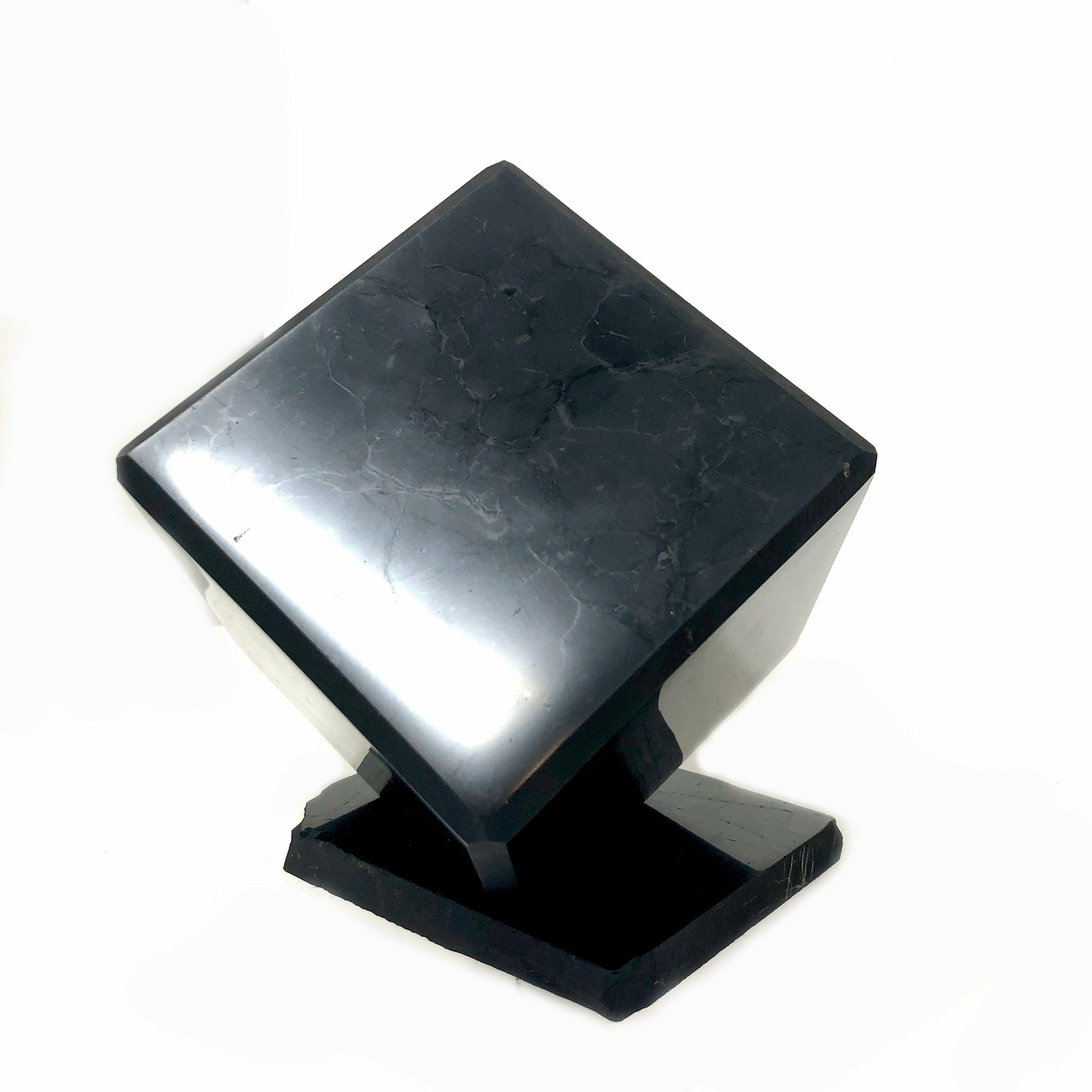 Shungite Cube with Stand (cut corner) 2 Pieces - alter8.com
