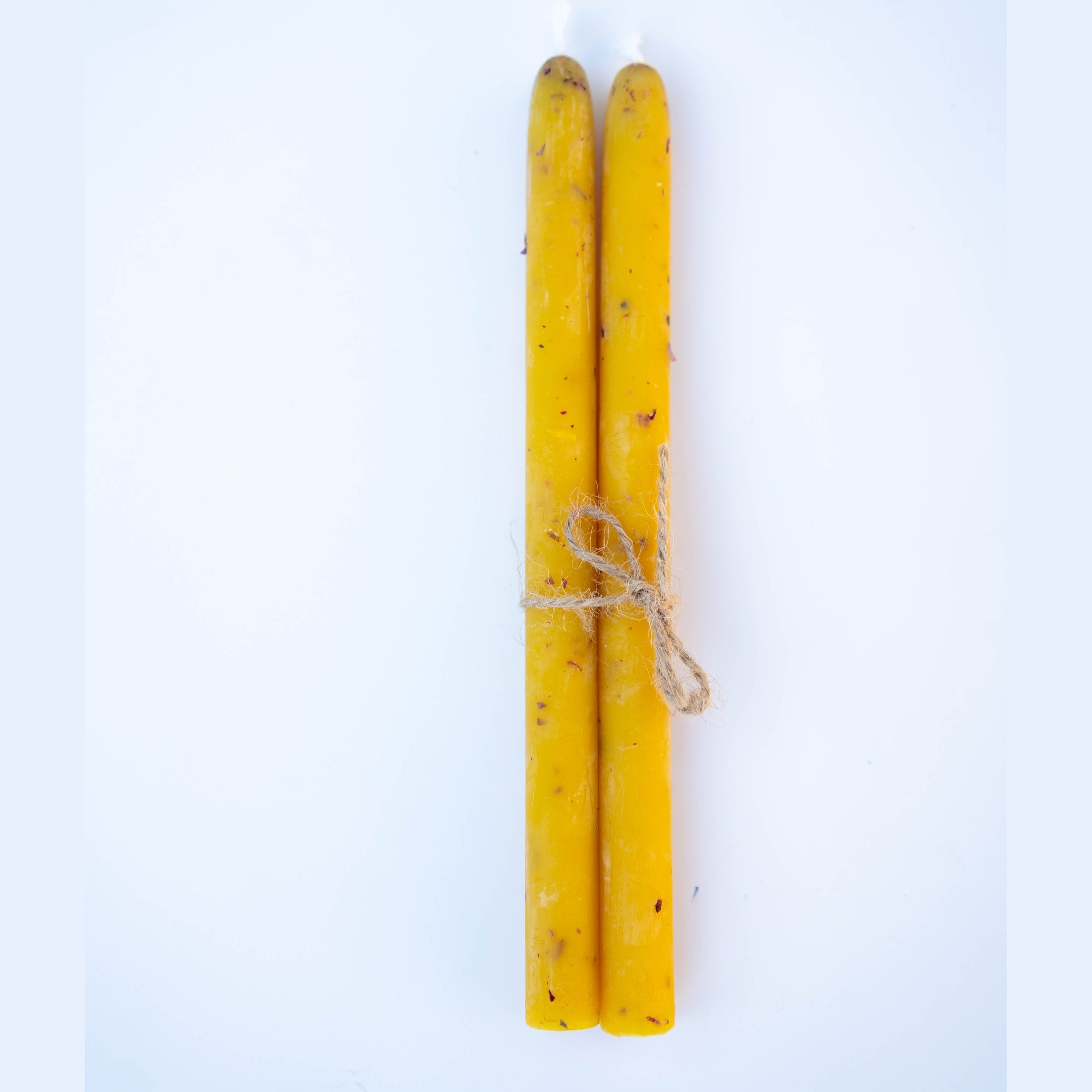 Beeswax Pillar Pair with Rose