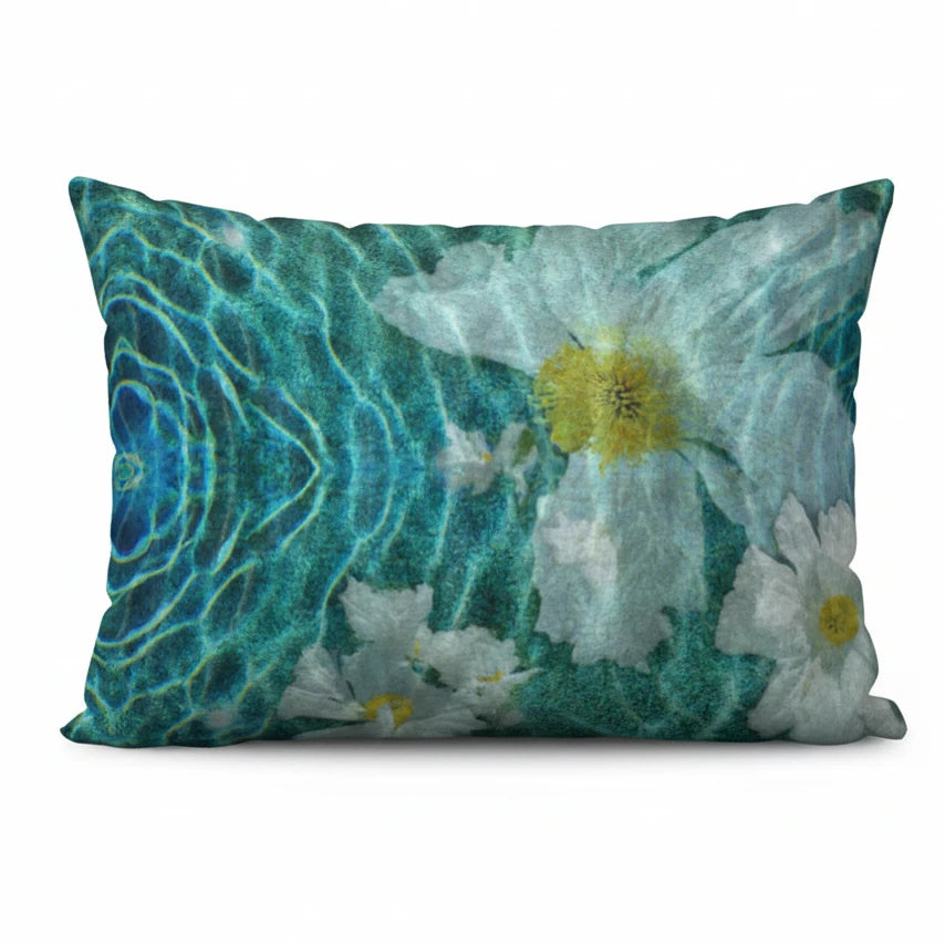 Water Floral | Velveteen Pillow Case - By Carolyn Quan