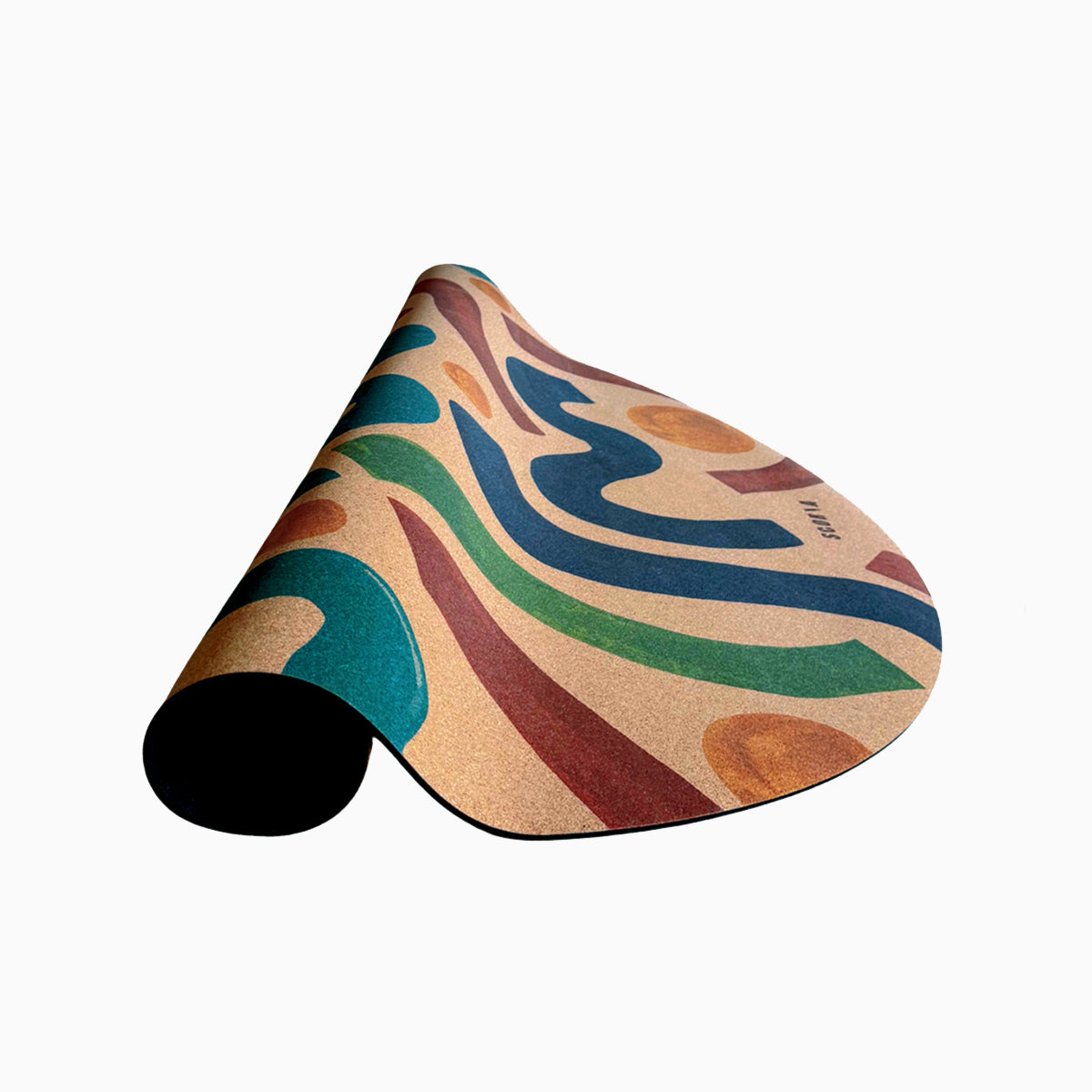 Brush Strokes Round Cork Yoga & Baby Mat | Multi-use | 47" dia