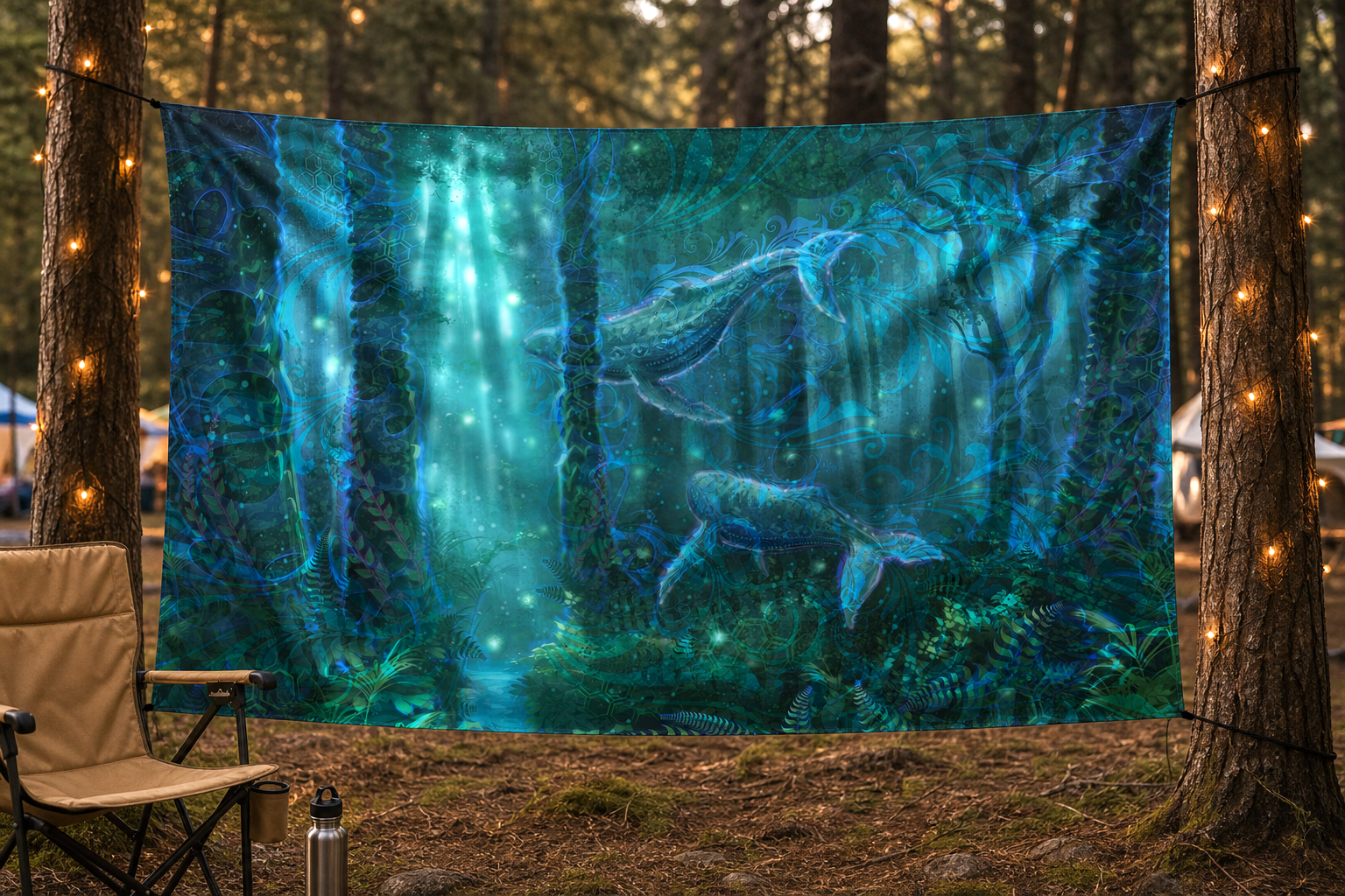 Forest Whales Dreaming Tapestry