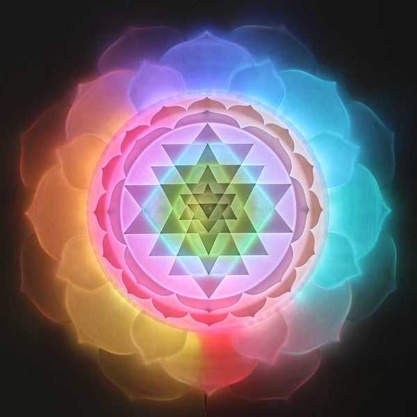 Sri Yantra Radiant Presence Light Sculpture