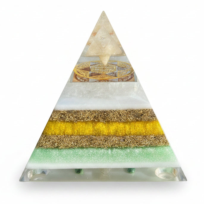 Orgonite Pyramid : Merkaba with Flower of Life