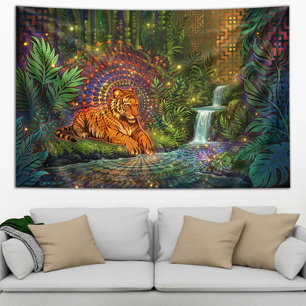 Tiger Glowm Tapestry