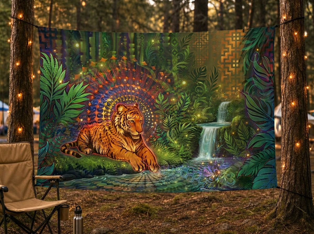 Tiger Glowm Tapestry