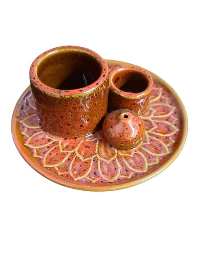 Ceramic Smudge Burner — Red