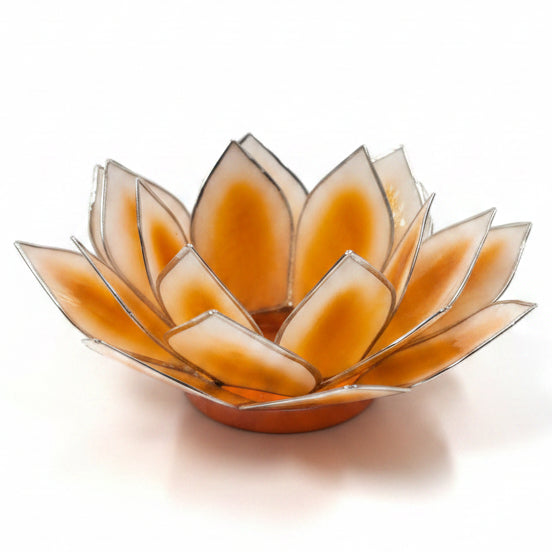 Dahlia Orange | Lotus Capiz Shell Candle Holder