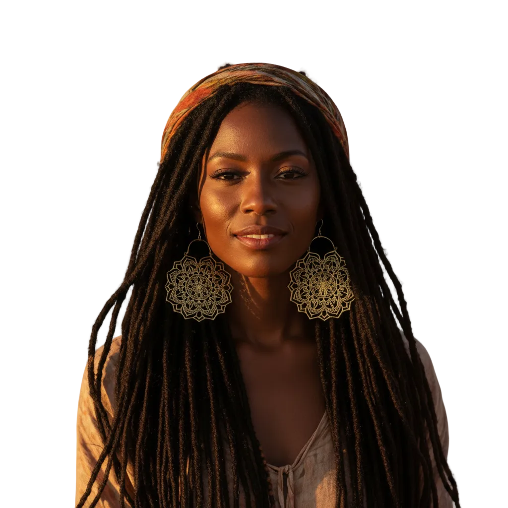 Large Geometric Floral Earrings