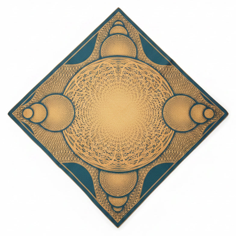 Geometric Moon - Crystal Infused Bandana | Altar Cloth