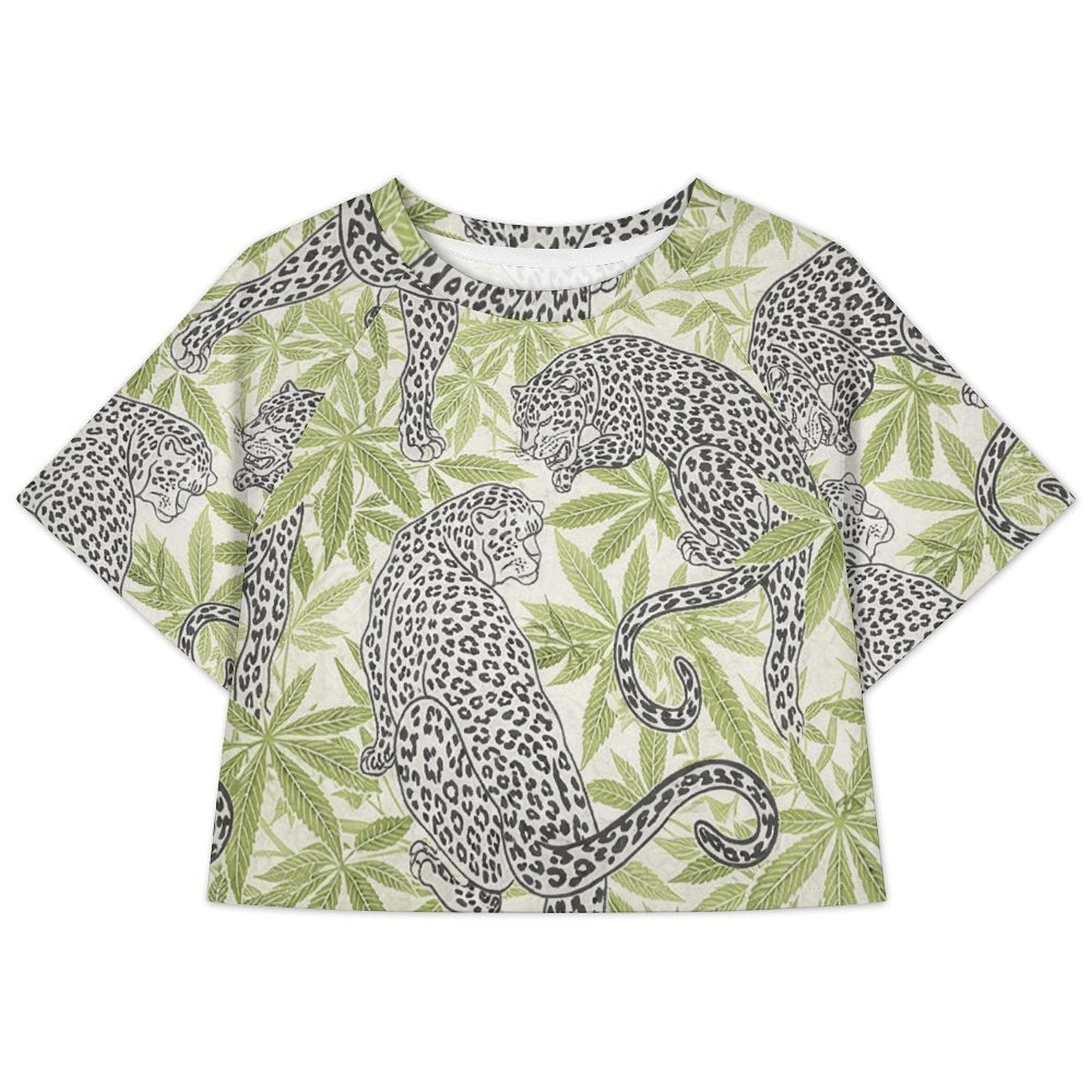 Leopard Cropped Ralgan T-Shirt
