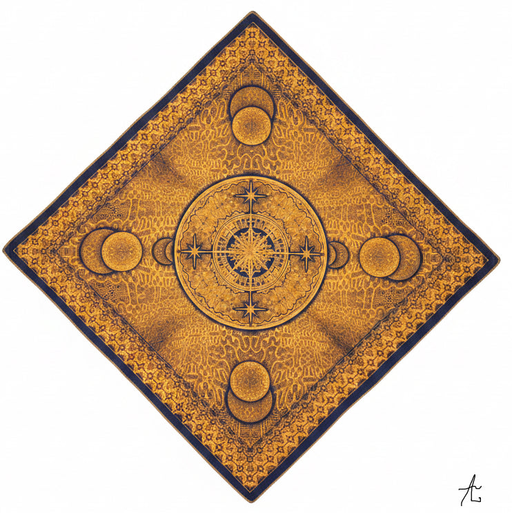 Shipibo Moon - Crystal Infused Bandana | Altar Cloth