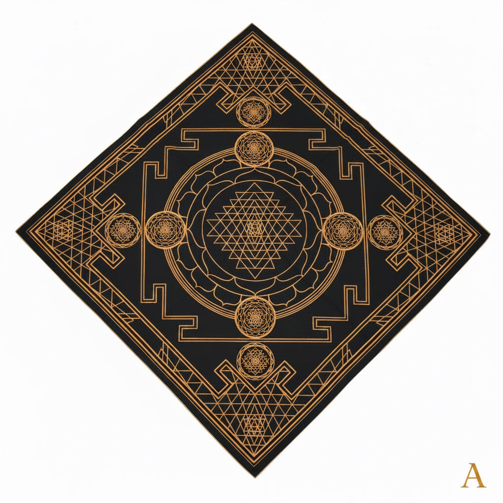Sri Yantra - Crystal Infused Bandana | Altar Cloth