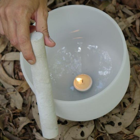 9" Crystal Singing Bowl - Frosted White/Coloured - alter8.com